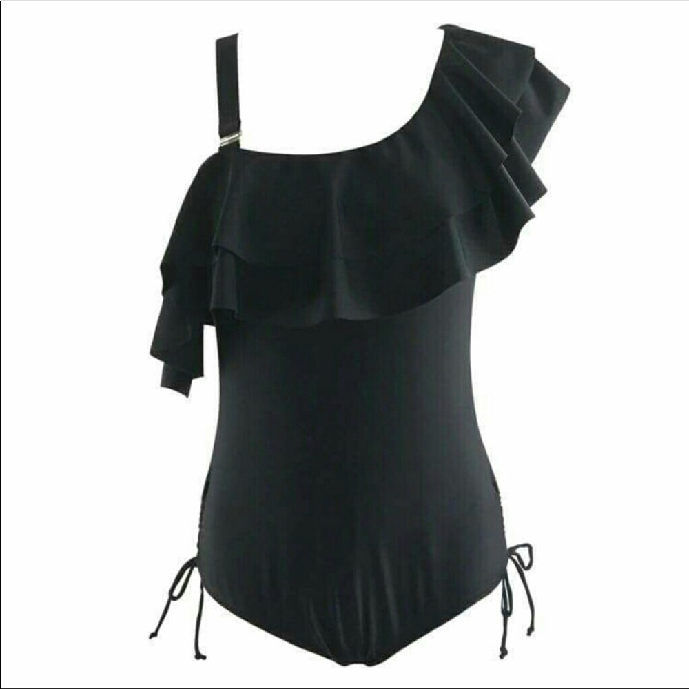Ruffle plus size one piece bathing suit